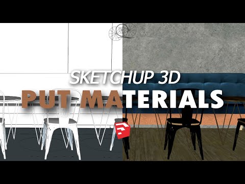 How to PUT MATERIALS in Sketchup 3D Model