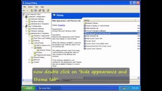 how to hide tab in desktop properties in Windows XP
