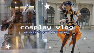 cosplay vlog ੈ✩ wig styling, grwm, Navia cosplay