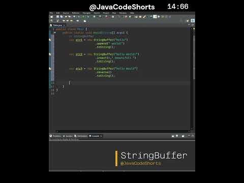 0021 StringBuffer #java #programming #coding #shorts