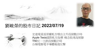 宏達電重返榮耀軋空噴出主升段倒數計時 Apple Tesla國際軋空指標 概念股鴻海貿聯  T50反一主跌段倒數計時 台積電聯電半導體報復反擊 劉峻榮的股市日記20220719