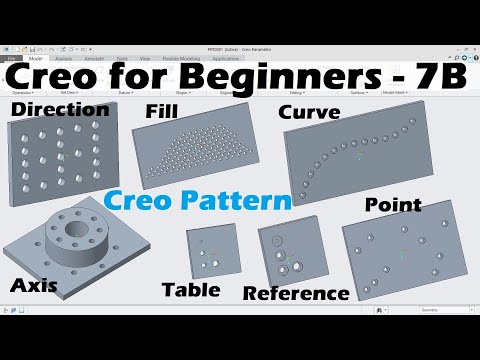 Creo Tutorial for Beginners - 7B | Creo Pattern Fill, Table, Reference, Curve & Point