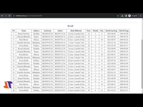 Nepali Date Subtraction with excel uploading || नेपाली मितिबाट नेपाली मिति घटाउने सजिलो तरिका