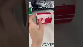 Red and Green No-Transfer Security Label #sticker #factory #label #securitylabel #shorts
