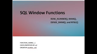 Window Functions ROW_NUMBER(), RANK(), DENSE_RANK(), and NTILE() (Amharic Edition)