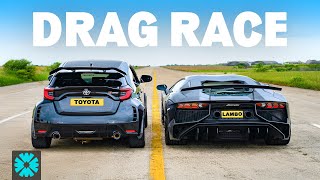 630hp GR Yaris v Lambo Aventador SV