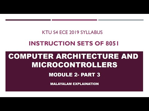 KTU S4 ECE CAM - Instruction Set of 8051 | Maayalm