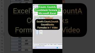 How to use Count countA CountBlank formula in Microsoft Excel #excelshorts #exceltrips #exceltips