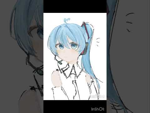 サイドテールミクを小5が描いてみた！#初音ミク#小5