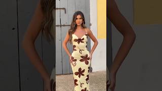 the perfect 🥀 our cowl maxi in yellow and brown 🤎#fashion #model #beauty #style #outfit #shorts