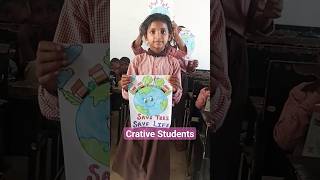 Earth day drawing by kids#viral #primaryschool #kidscorner #trendingshorts #trending
