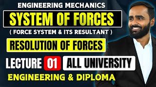 SYSTEM OF FORCES|Resolution of Forces|LECTURE 01 |ENGINEERING MECHANICS|PRADEEP GIRI SIR
