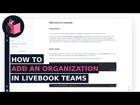 How to add an organization in Livebook Teams