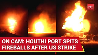 Trump's Jets 'BURN' Houthi Fuel Terminal, Kill 38+ | Videos Show Huge Explosions In Yemen
