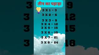 Table of 3,Three ka table, maths table of three, #shorts #mathstable #mathshorts #mathforkids