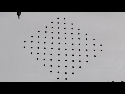 12×2×2 straight line dots rangoli || 12 చుక్కలు 2 వరసలు 2 వచ్చే వరకు