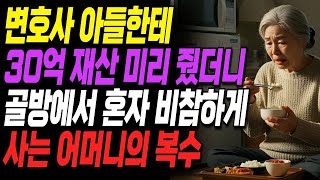 변호사 아들한테 30억 재산 미리 줬더니, 골방에서 혼자 비참하게 사는 어머니의 복수ㅣ사연ㅣ오디오북ㅣ라디오ㅣ인생이야기ㅣ노후ㅣ지혜ㅣ잠잘때듣는