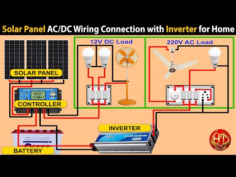 Solar Panel wiring connection for Home with Inverter | Solar Inverter Connection Diagram for Home