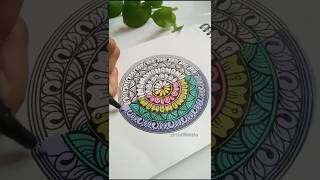 Try this!😮 simple circle mandala art♡~•°☆ #shorts #art #mandala #drawing #viralvideo #trending #asmr
