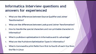informatica interview questions and answers for experienced - part5