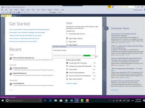 Visual Studio Intro   Create a console project