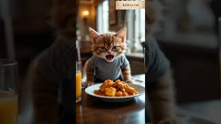 The baby kitten ruined her mother face #ai #cat #cartoon #animals