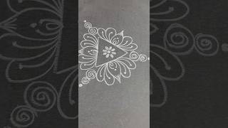 Triangle Petal Rangoli – Elegant Corner Muggu Design #muggudesign #rangolidesign #rangoli