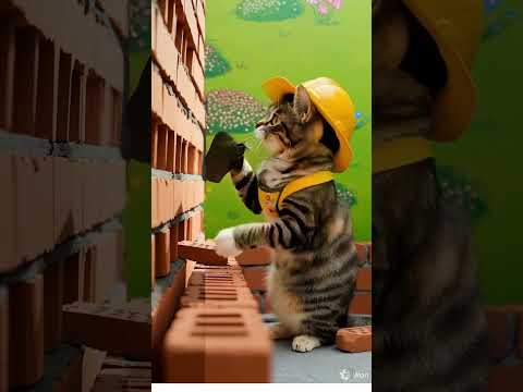 Chú mèo thợ xây - Tay nghề quá siêu (The Construction Cat - Super Skilled)! #cute #animal #cat