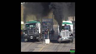 Torgue filled Kenworth on Peterbilt Wheelie Loaded Semi Drag Racing battle royale