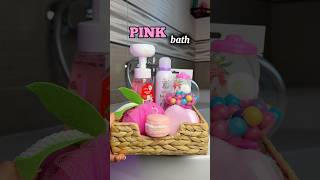The cutest PINK BATH!🩷 What color is next? #bathtime #relax #pink #haul