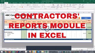 Excel Report for Contractors I How to Manage Account for Construction Company