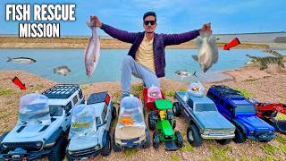 RC Thar Roxx MK07 Traxxas Defender Lake Fish Rescue Mission - Chatpat toy TV