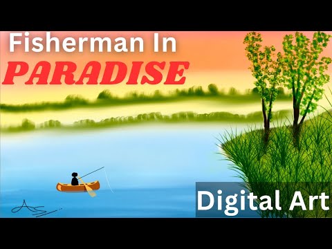 Fishermen In Paradise | Digital Art 🎨 #art #digitalart #nature #painting #digitaldrawing #drawing