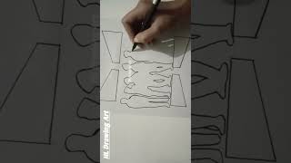 BTS group drawing tutorial #shorts #bts #btsdrawing