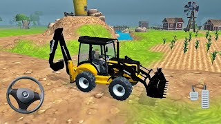Super JCB 3DX Backhoe 3D Loader  game - Best  yellow Jcb Driving in village - Android gameplay