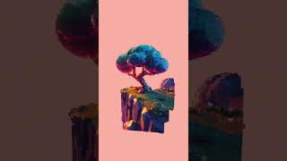 Tree at the end of the world #sunset #trees #nature #voxelart #videogames