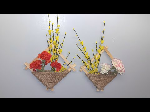 Quick and Easy Wall Planter for air plants or faux flowers - Stop motion