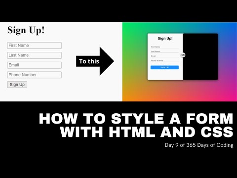 How to Style a Form with HTML and CSS // Front End Challenge // Day 9 of 365 Days of Coding