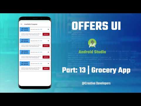 Part: 13 | Offers Screen / Coupon-code UI in android studio | Grocery App | Creative Developer
