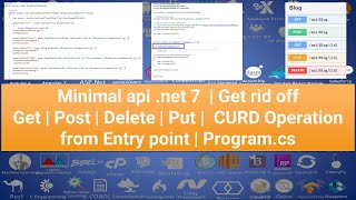 Minimal api .net 7  | Get rid off Get | Post | Delete | Put |  CURD | Entry point | Program.cs