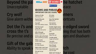 Idioms and phrases 🔥| Idioms for ssc #sscenglish #advancedenglish #spokenenglish
