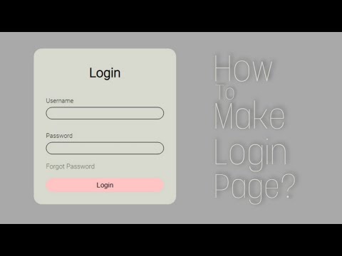 How To Make Login Page? | Html Css