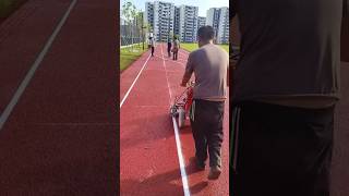 Sports tracks lining process Epic tools and technology make work easy