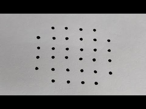 6×4×4 straight line dots rangoli || 6×4×4 chukkala muggu