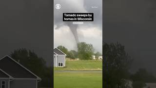 Tornado sweeps by homes in Wisconsin #shorts