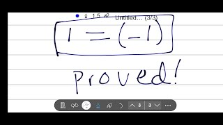 1=(-1)!!!!!!!!!! how??????? |bind blowing proof without breaking maths rule|||