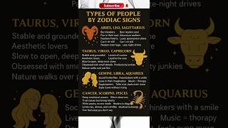 Types Of People By Zodiac Signs #astrology #horoscope #zodiacsigns #tarot