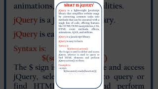 what is jquery@ensolutions5210  #coding #class #jquery
