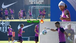 No rest 🔥,  Lamine Yamal, Raphinha, Roony Bardghji, Joan Garcia... Barcelona training unstoppable