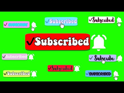SUBSCRIBE BUTTON PACK WITH SOUND different colors and styles chroma key